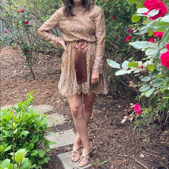 Vintage Gold Lace Pant Suit - Picture 10 of 10